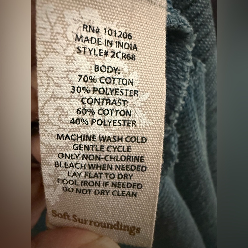 NWOT Soft Surroundings teal topper, M, unique boho, arty piece. Asymmetrical - Picture 3 of 15